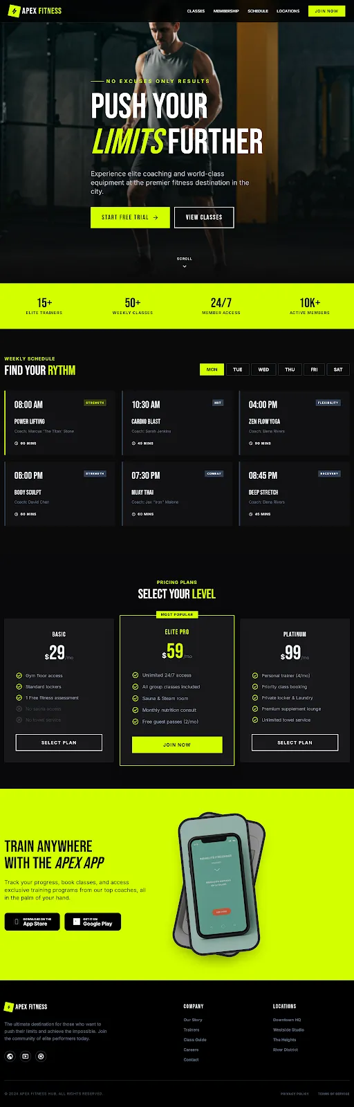 Apex Fitness Hub Home